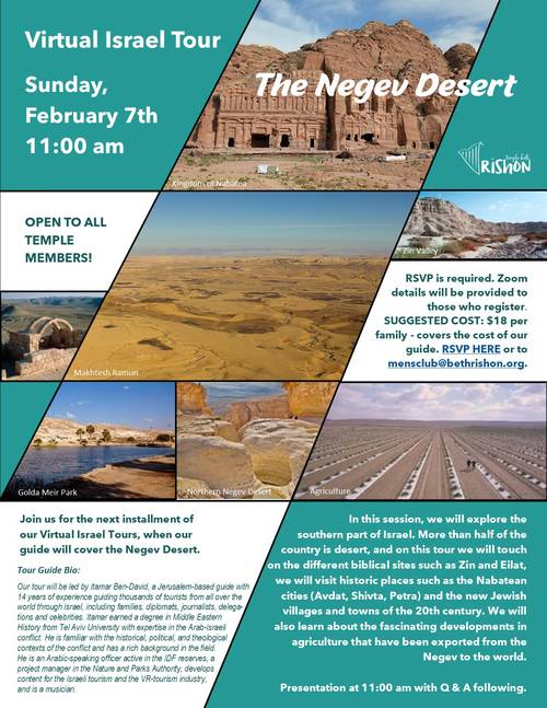 Banner Image for Virtual Israel Tour - The Negev Desert 